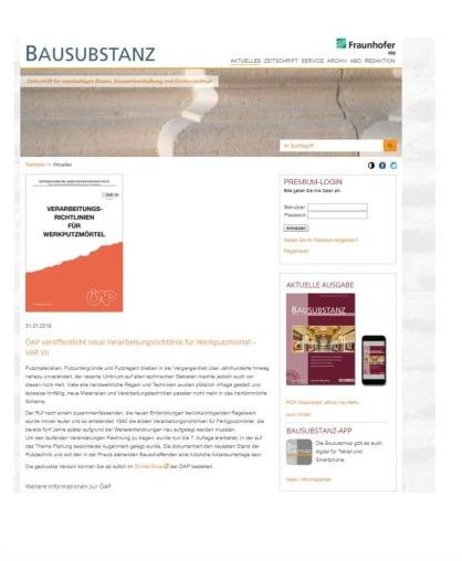www.bausubstanz.de Presseaussendung Neuauflage VAR VII